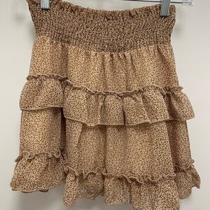 Leopard Print Tiered Skirt